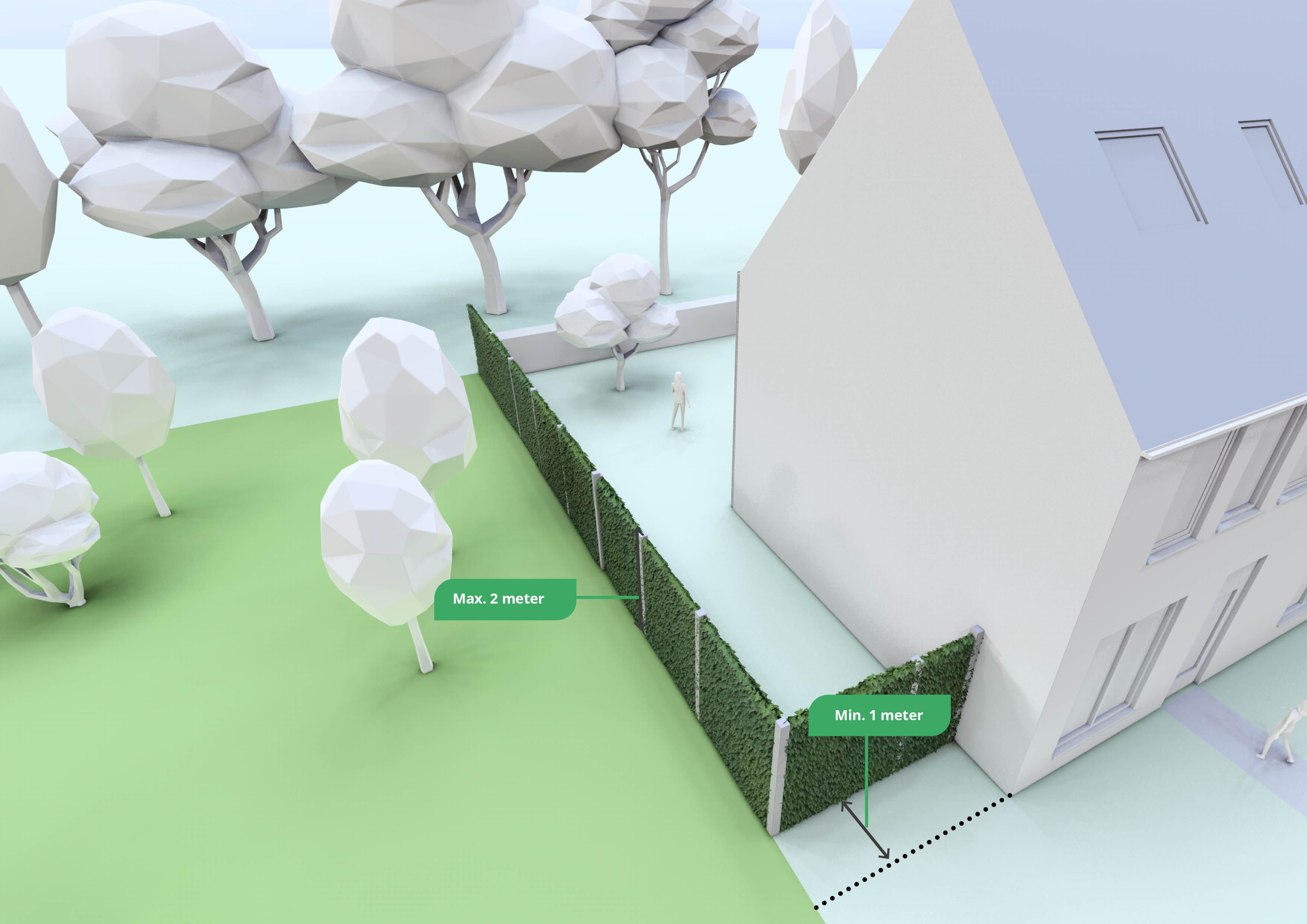 Verbeelding erfafscheiding grenzend aan openbaar toegankelijk gebied